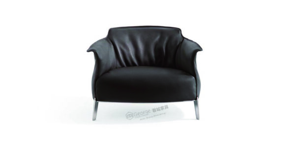 Armchair in rich brown top-grain leather - Image 3