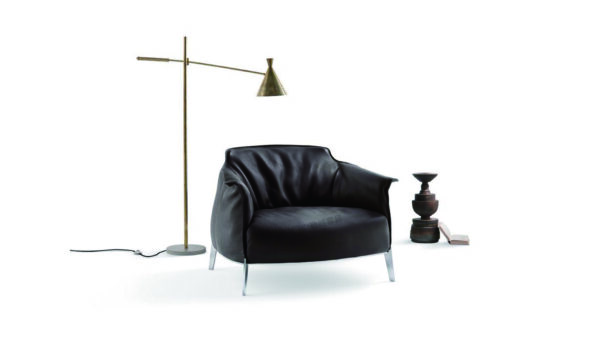 Armchair in rich brown top-grain leather - Image 2