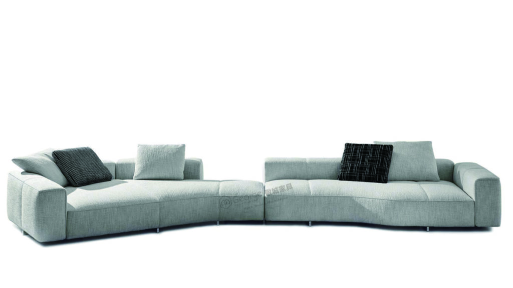 White Fabric Sectional Sofa