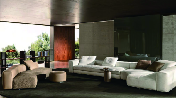 White Fabric Sectional Sofa - Image 3