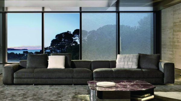 White Fabric Sectional Sofa - Image 2