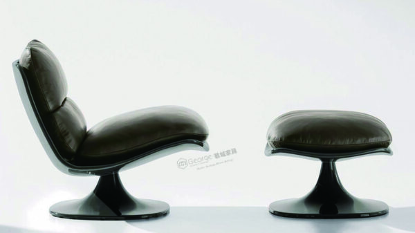Armless lounge chair with ottoman