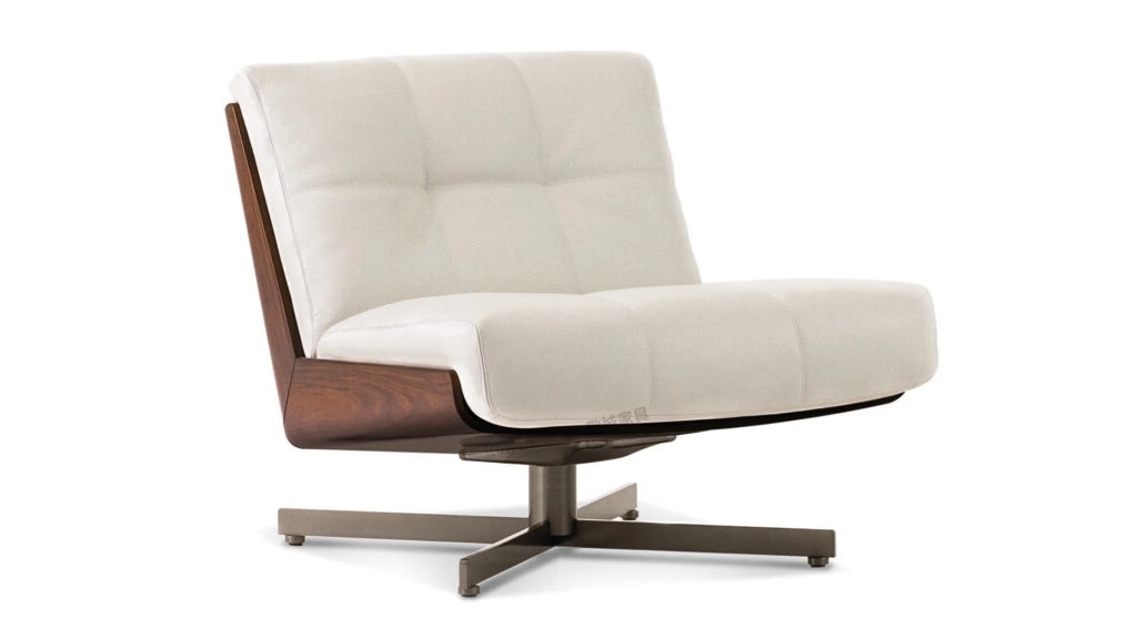 Curved walnut lounge chair-1