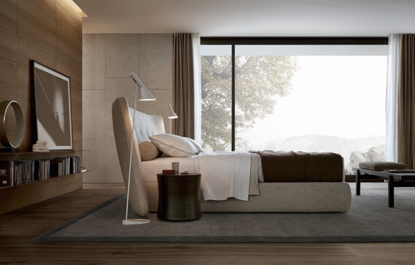 Frame Upholstered Platform Bed With Curved Headboard - Image 2