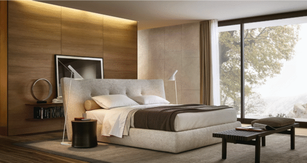 Frame Upholstered Platform Bed With Curved Headboard - Image 3