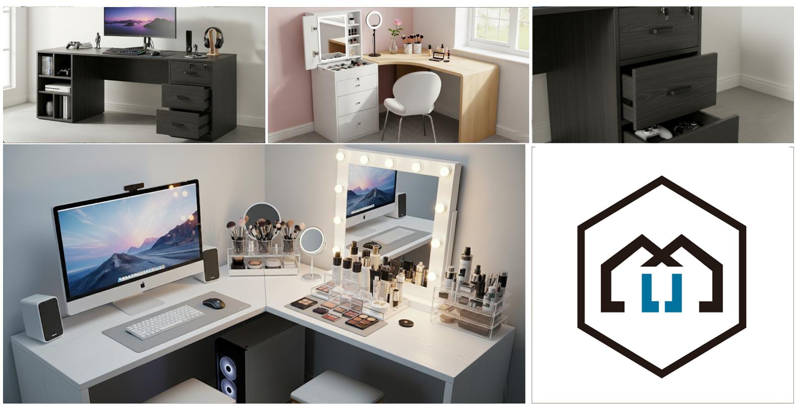 georges furniture custom girl vanity gaming desk