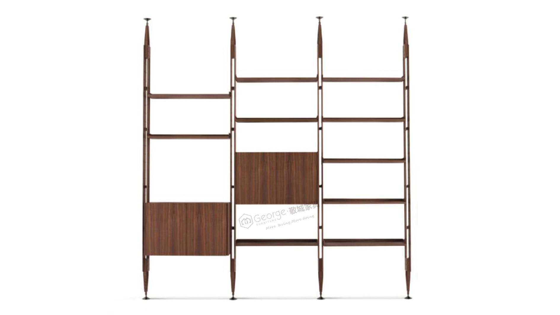 Infinito Oak Modular Bookcase Three column bookcase