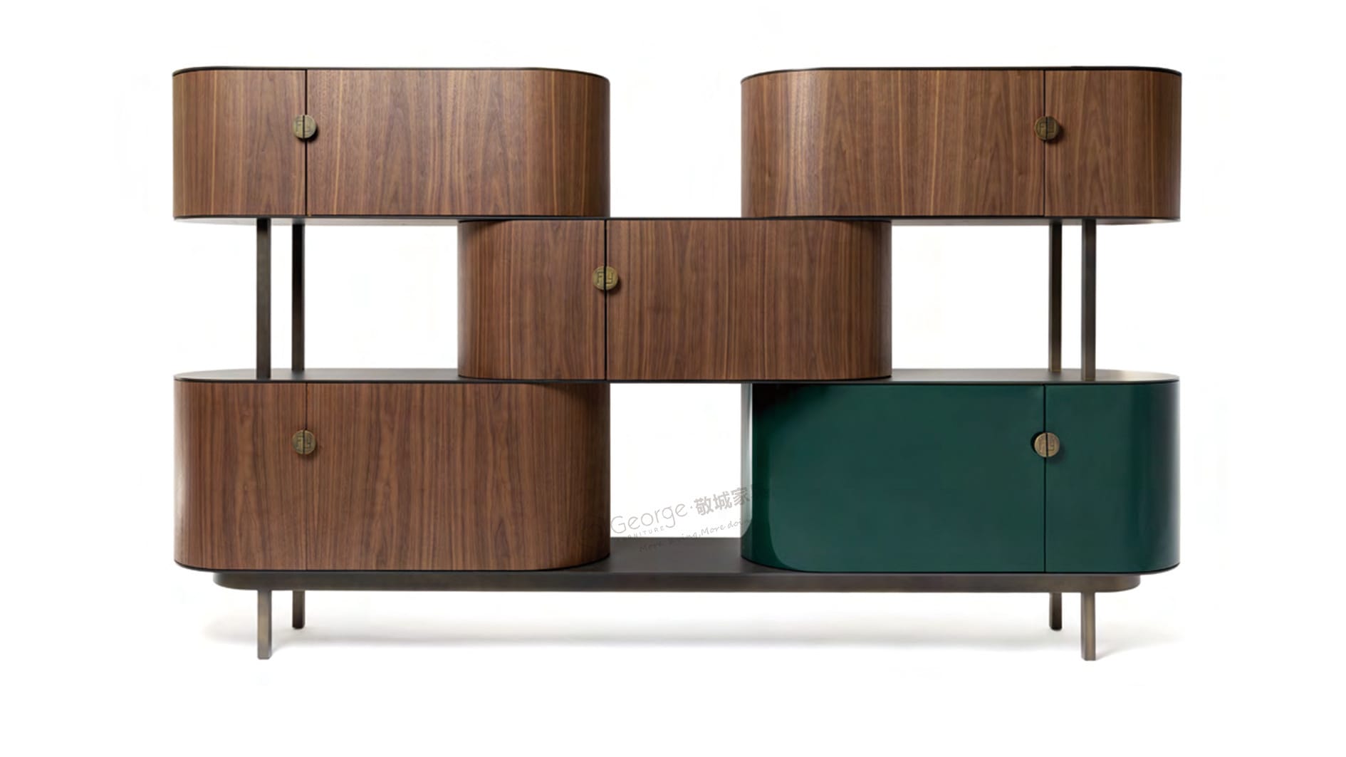 Walnut Modular Designer Sideboard