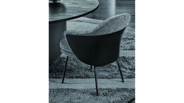 Saddle Leather and Fabric Dining Chair - Image 3