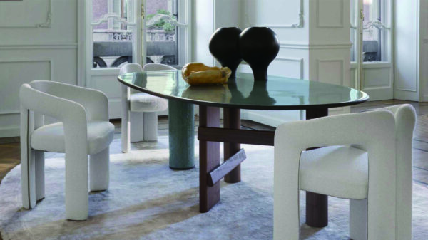 Modern Curved Blue Chair - Image 3