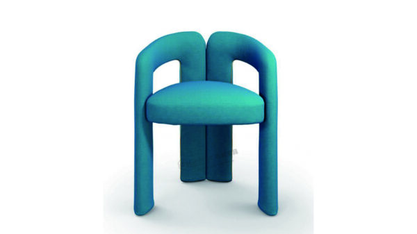 Modern Curved Blue Chair