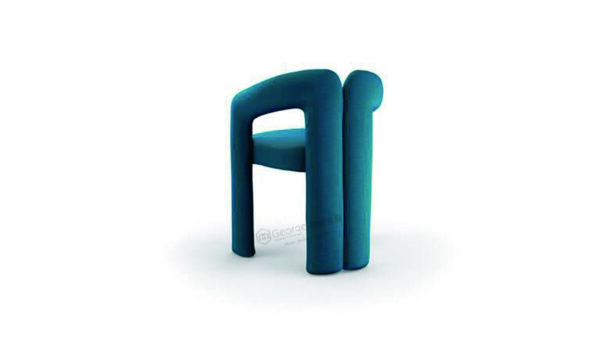 Modern Curved Blue Chair - Image 2