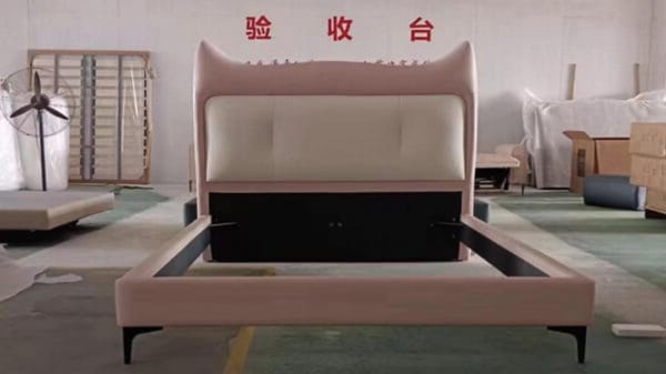 Cute cat era headboard upholstered children's bed