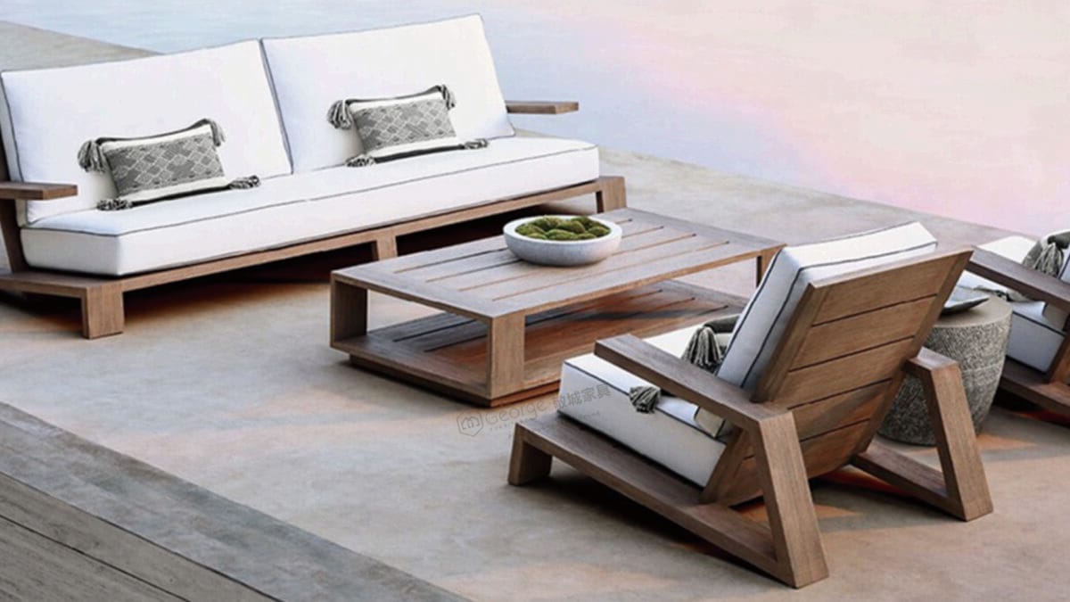 Chic Olema Teak Lounge Chair Set-4 Pieces-1