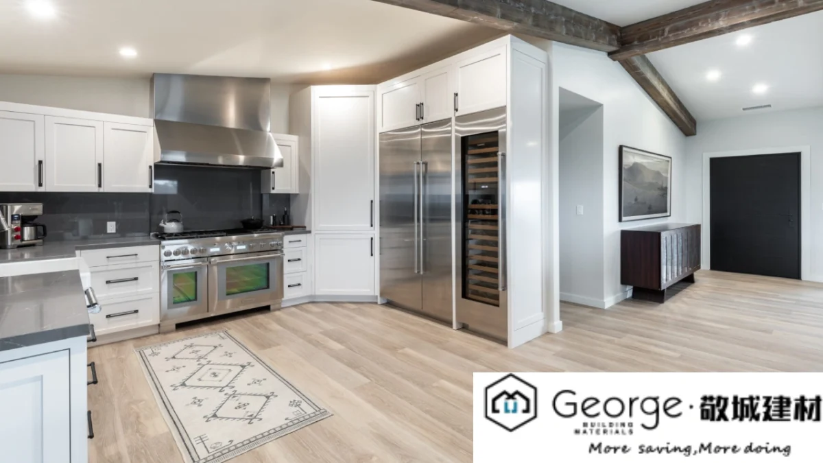 Room interior with light wood flooring in a natural oak tone, creating a bright and open atmosphere.