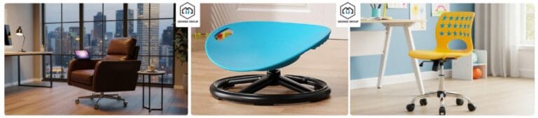 Modern Leather, Plastic, and Colorful Spinnable Chairs