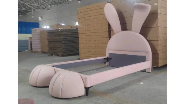 Adorable rabbit upholstered kids' bed