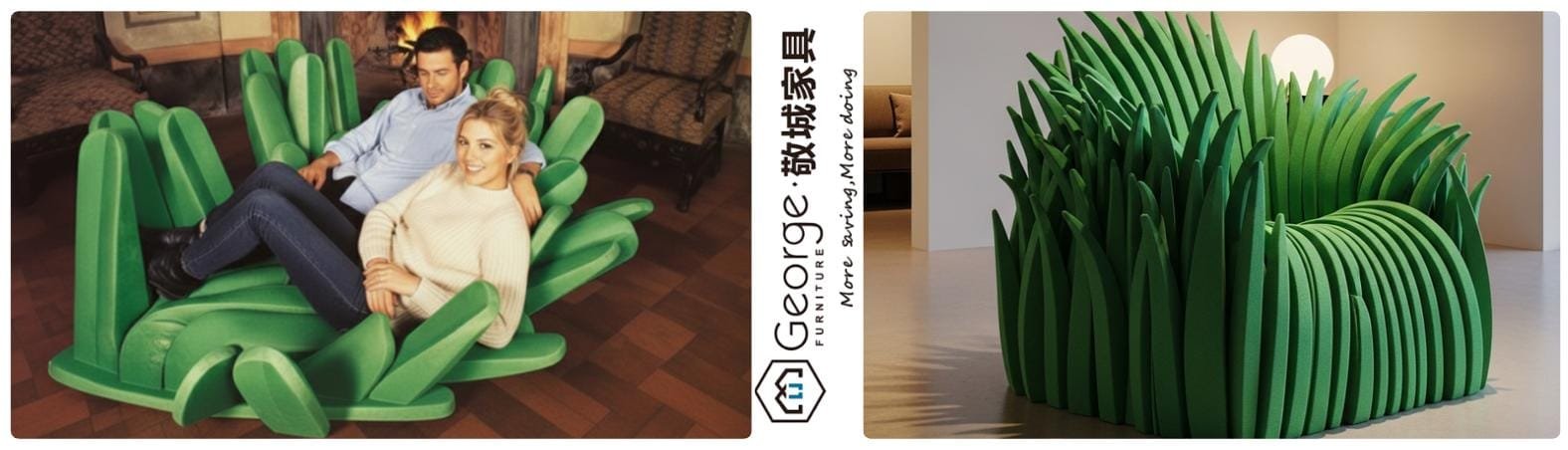 【お盆迄】EXPO2025 フランス館 椅子WHITE×GREEN×BROWN Exploring the design of the Pratone grass chair | Best Replica