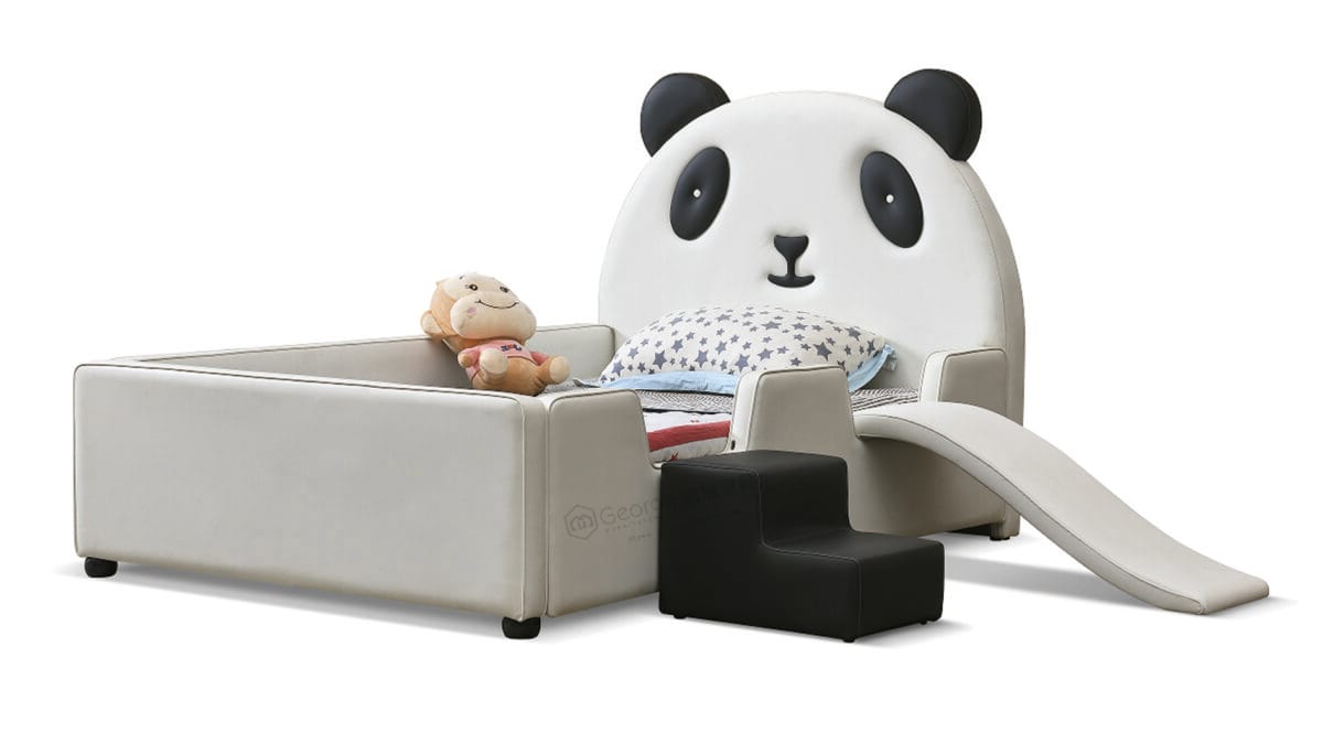 Panda toddler bed with slide