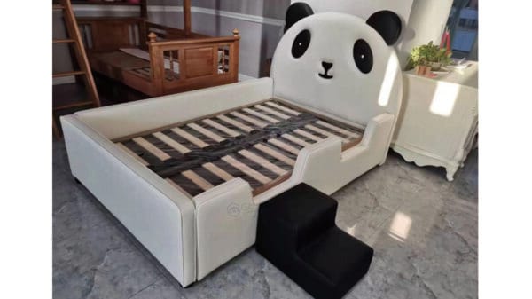 Panda toddler bed with slide