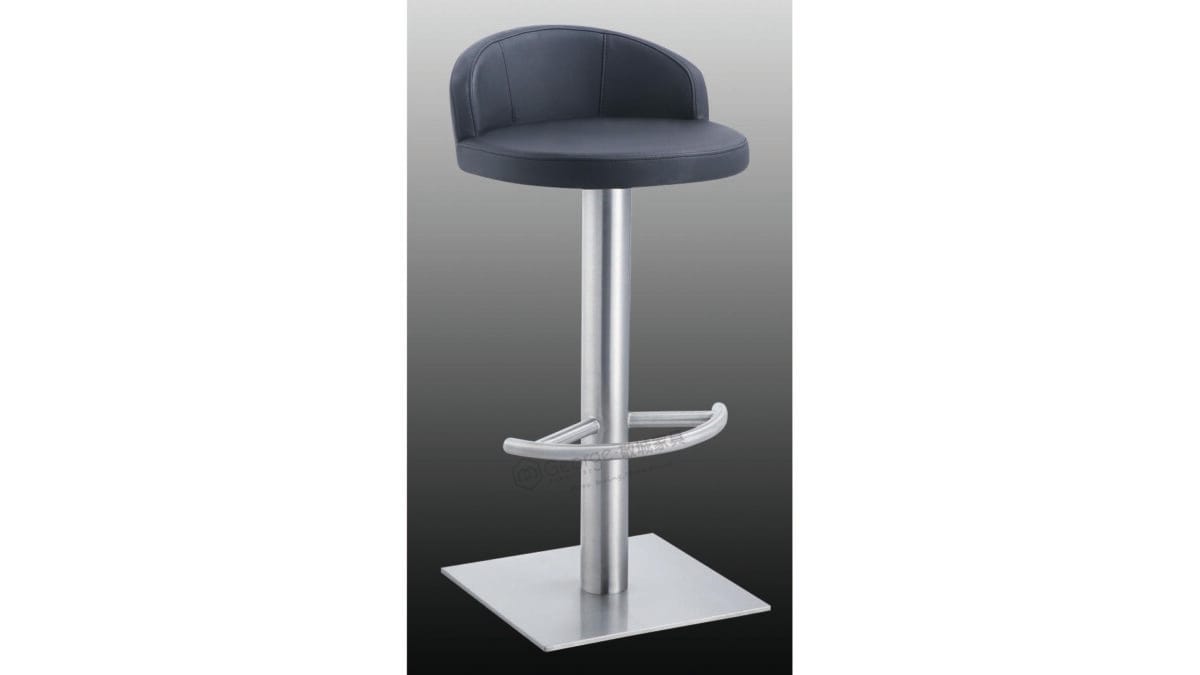 Black Fixed Square Base Bar Stool-1