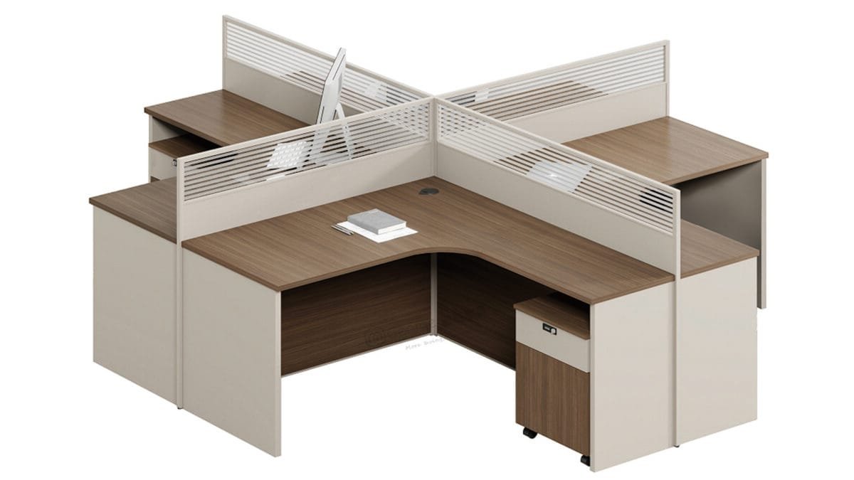 Cross-Shaped Four-Person Workstation