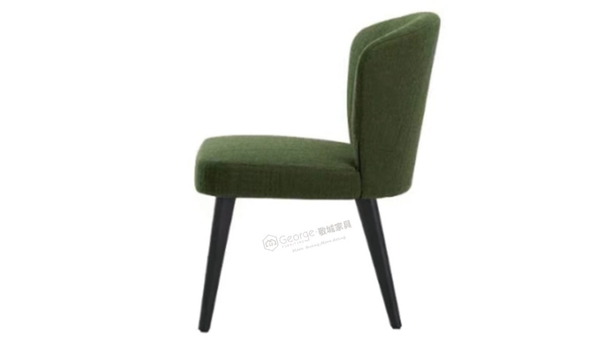 Curved Green Upholstered Chair