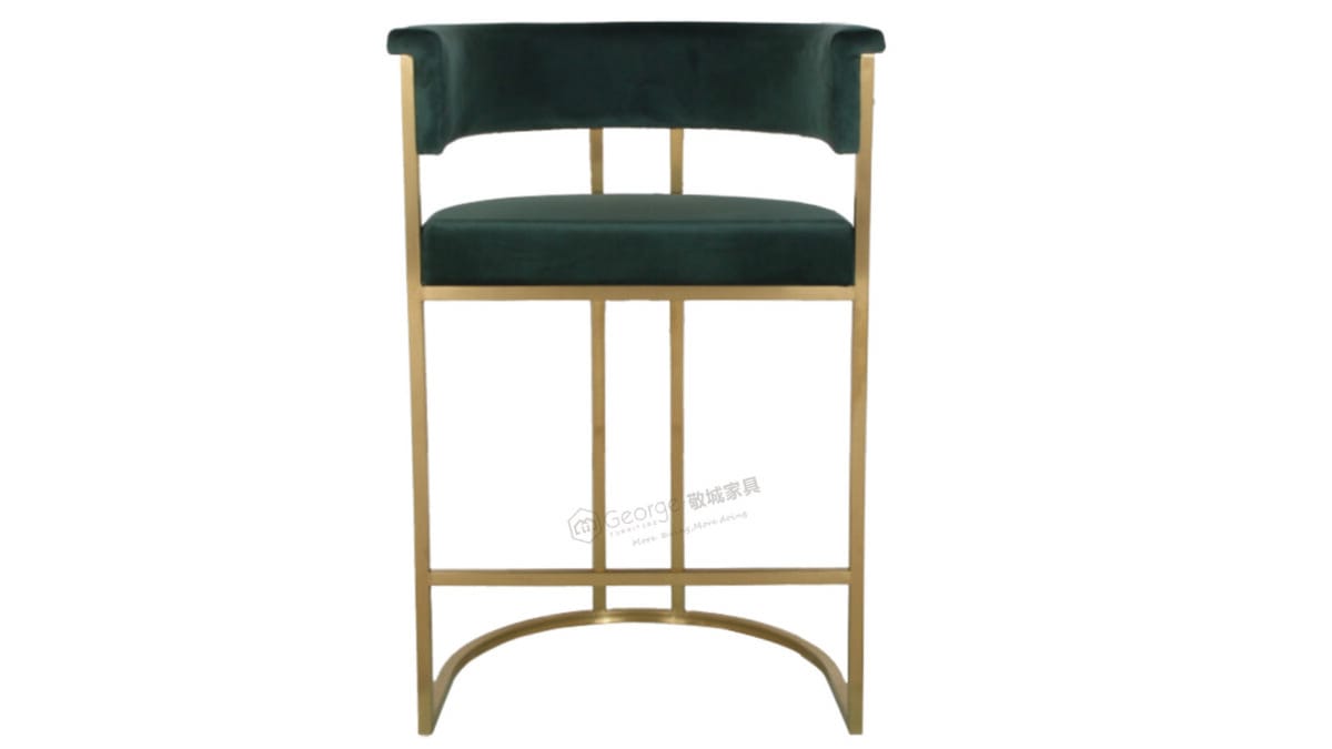 Emerald Velvet Gold Bar Chair