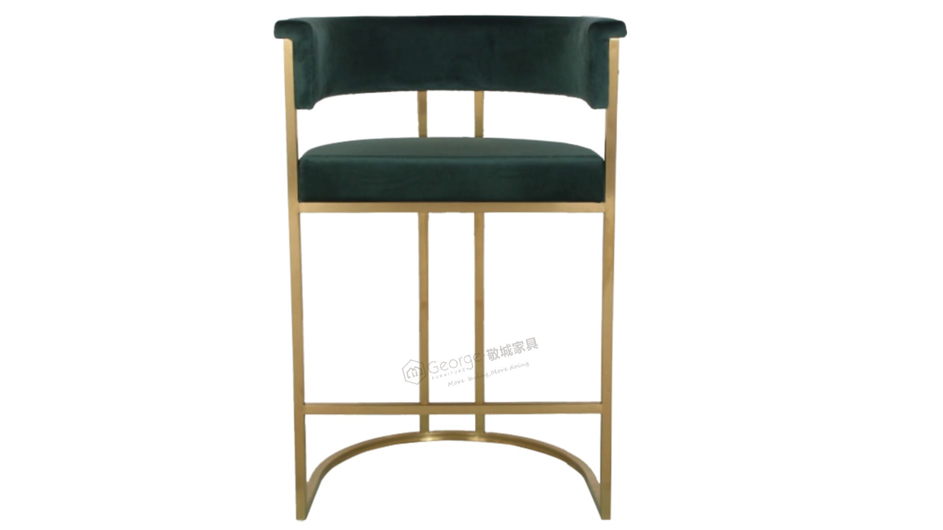 Emerald Velvet Gold Bar Chair