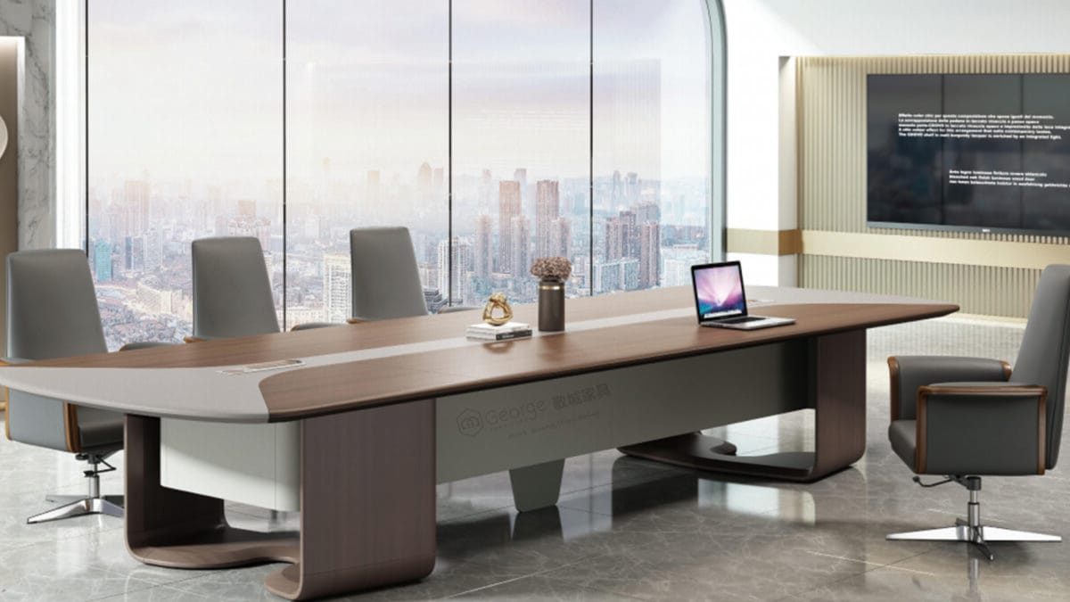Executive Boat-Shaped Meeting Table