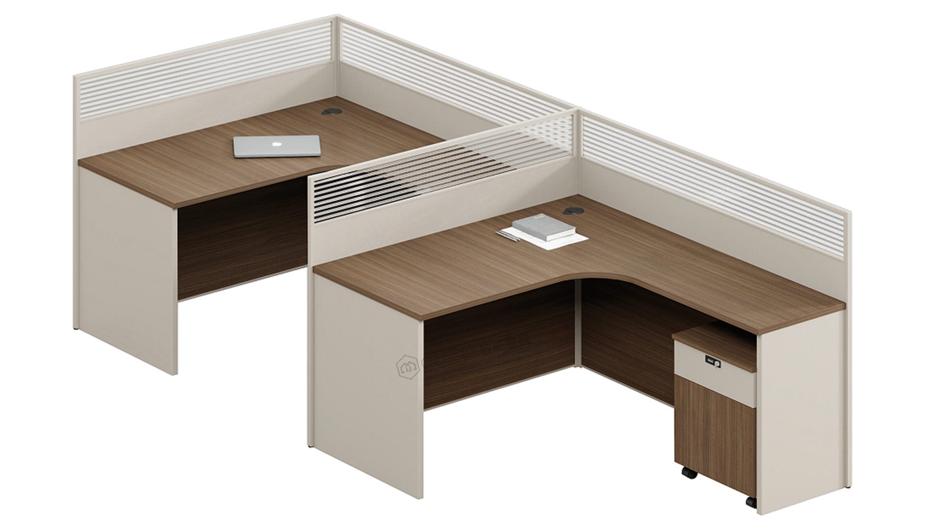 F-Shape Two-Person Workstation-1