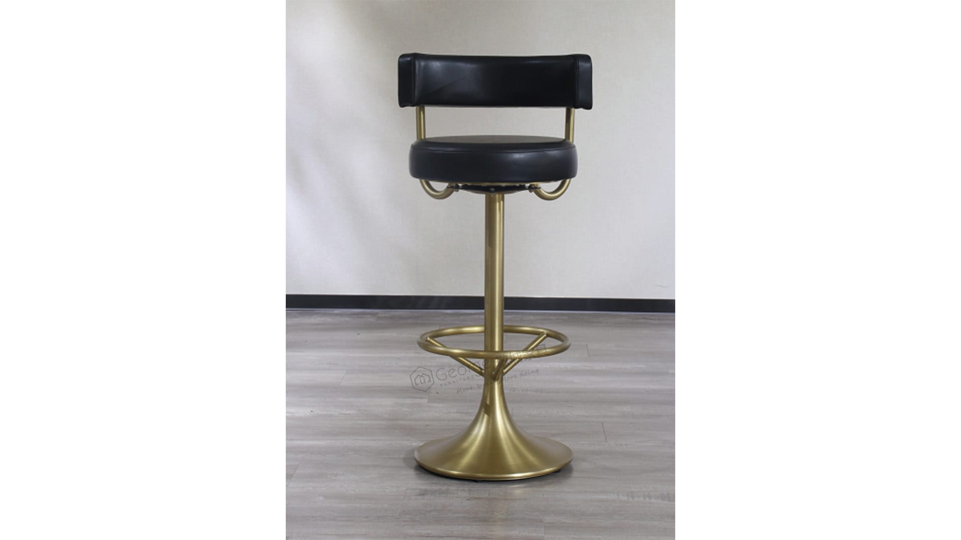 Gold Base Mid-Century Bar Stool