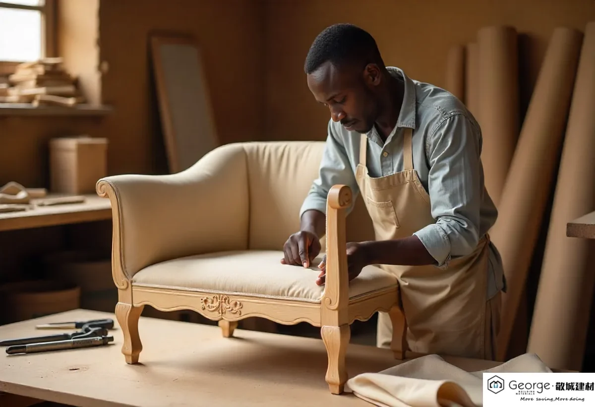 Kenyan Craftsman Making Corner Furniture