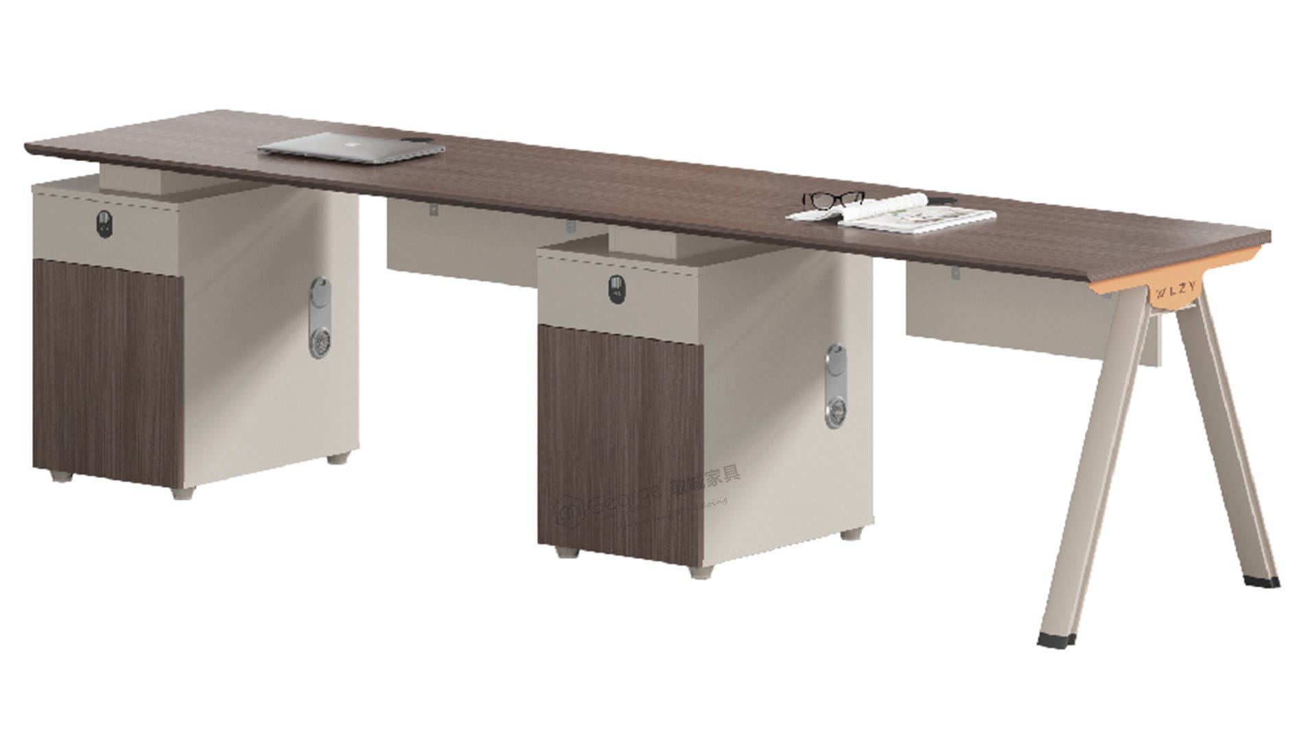 Linear Two-Person Office Desk