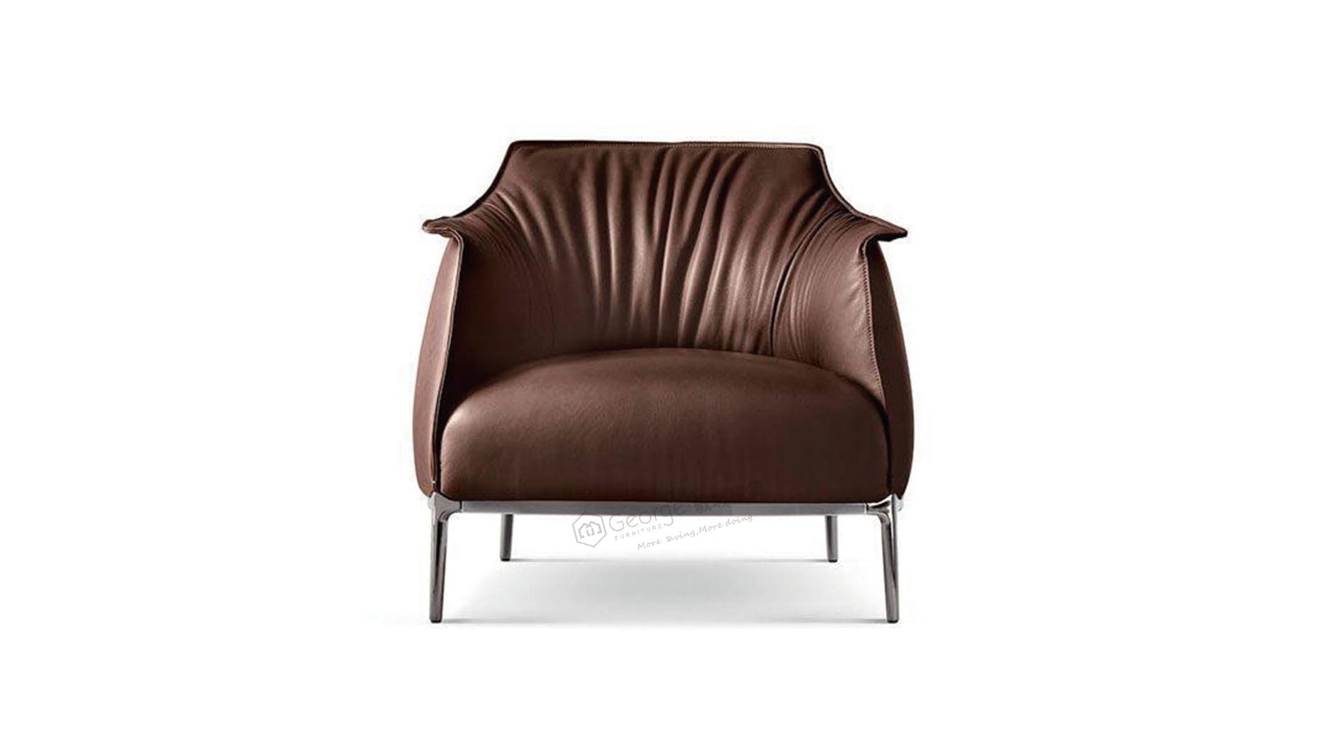 Luxury Pleated Leather Lounge Chair