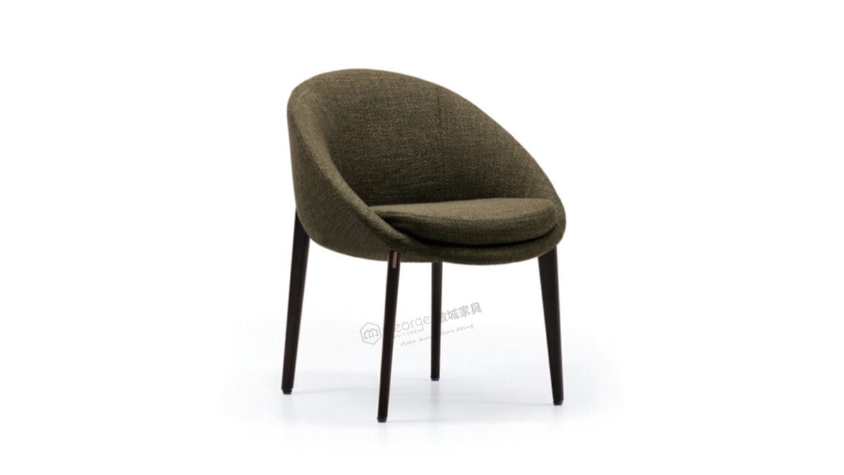 Modern Rounded Green Upholstered Chair
