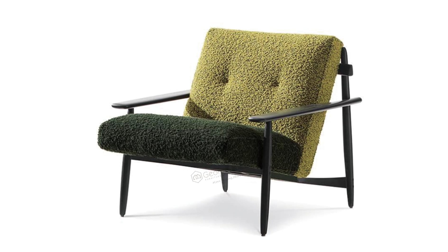 Smoked Oak Bouclé Lounge Chair