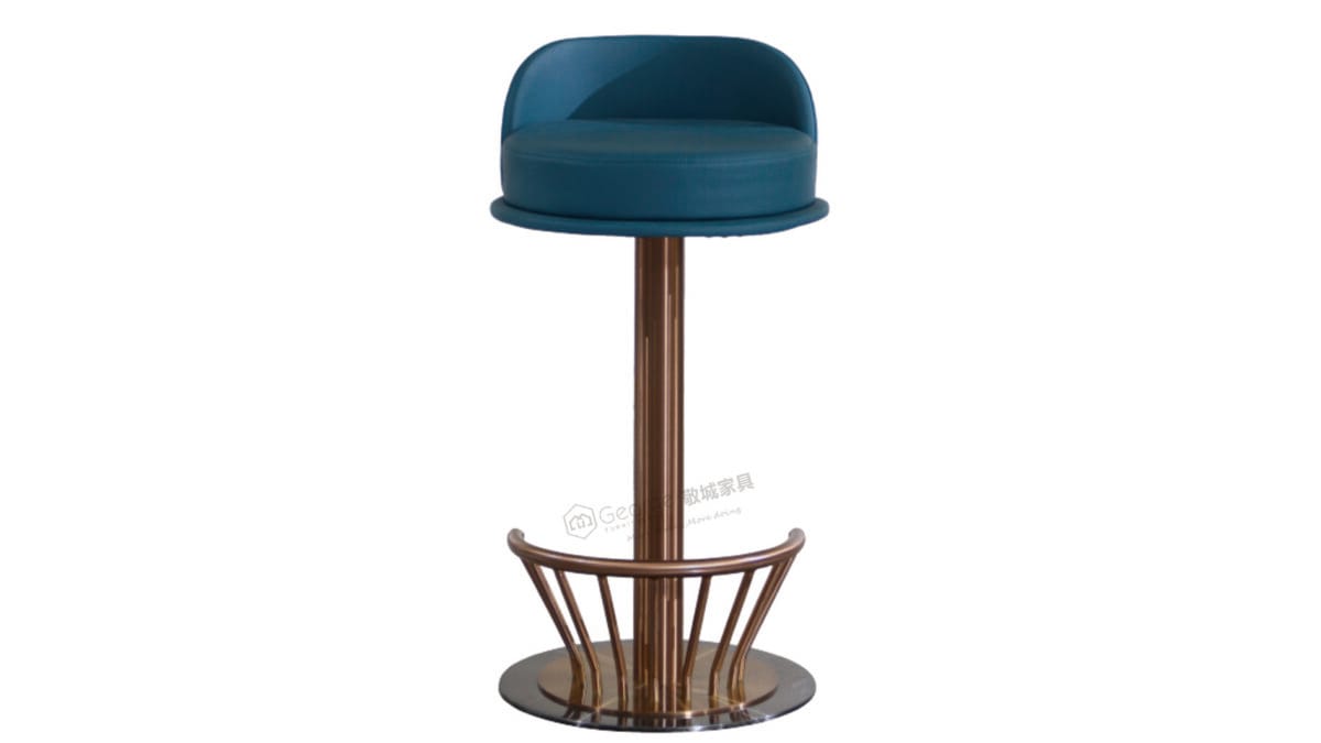 Teal Fixed Modern Bar Stool