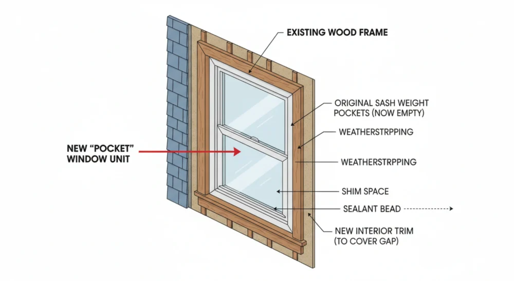 Pocket Replacement Window Insert Diagram
