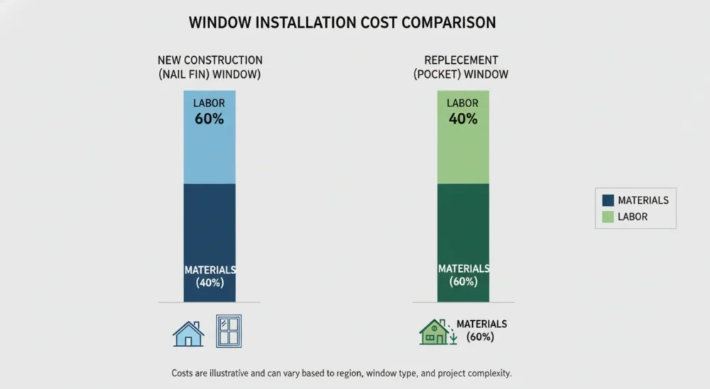 Window Replacement Cost Analysis Labor Vs Material