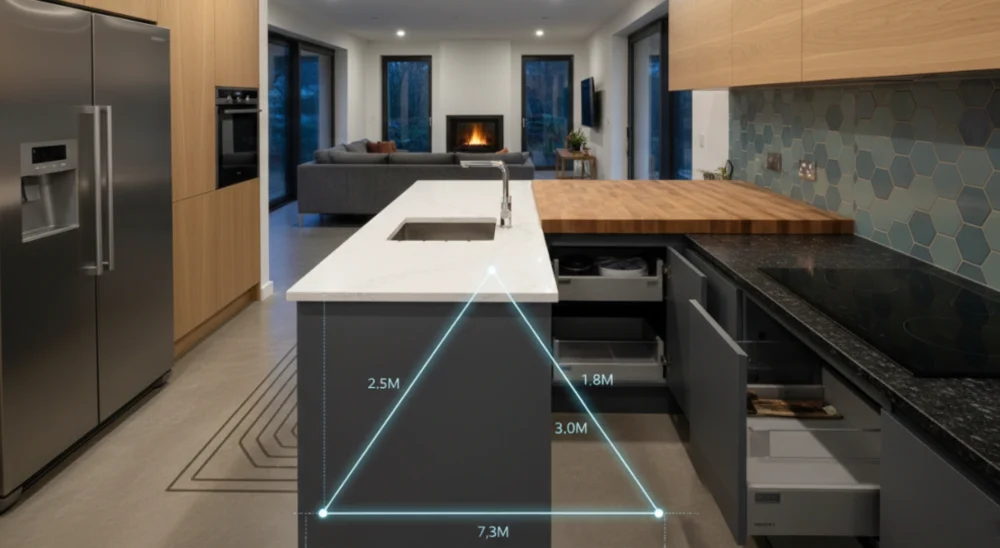 Modern Kitchen Work Triangle Layout Design