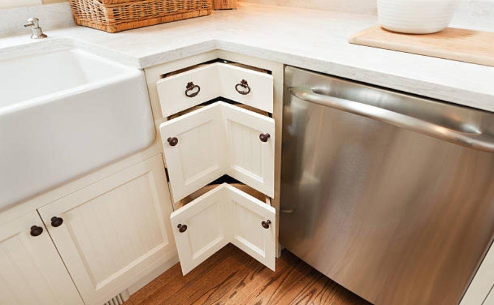 Functional L Shaped Kitchen Corner Drawers