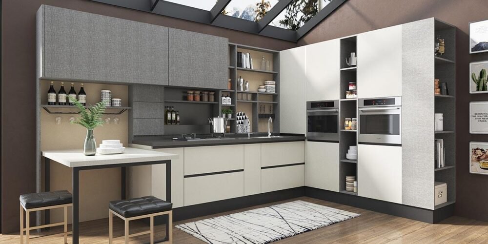 Modern Two Tone L Shaped Kitchen