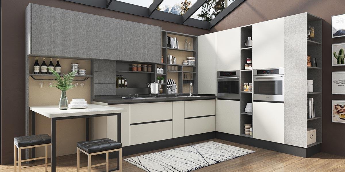 Modern Two Tone L Shaped Kitchen