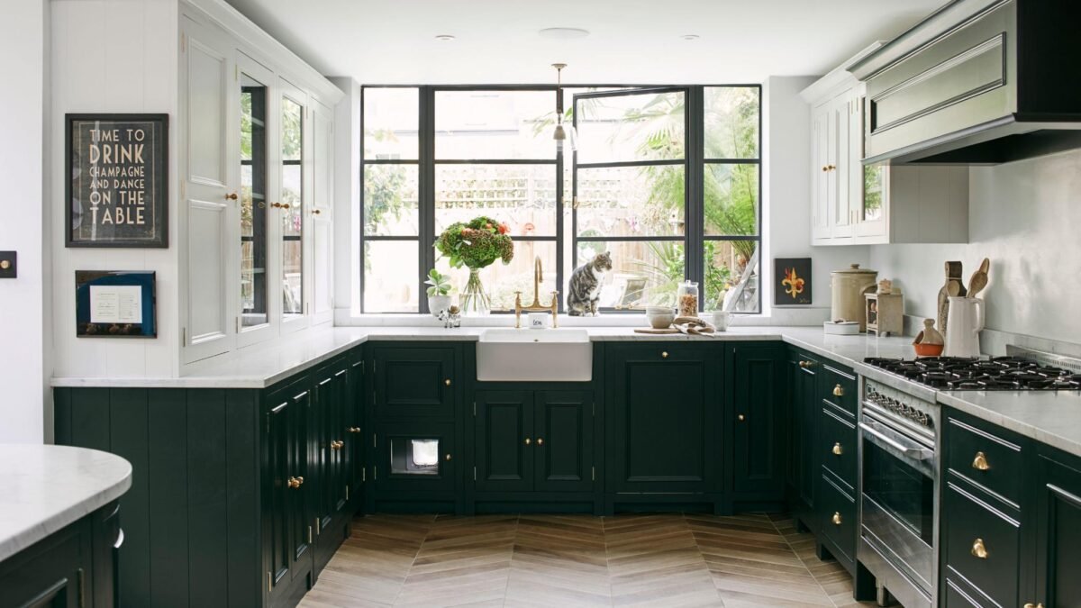 Modern U Shape Kitchen Layout Window