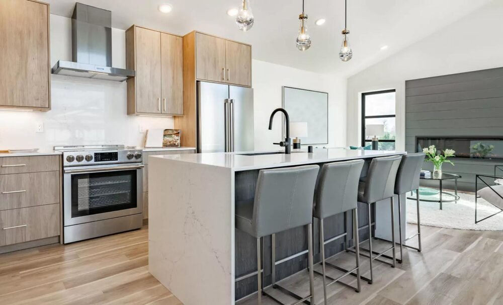 One Wall Kitchen Design Island Storage