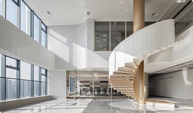 Corporate Office Spiral Staircase Design