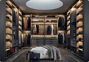 Custom Walk In Closet Shelving Layout