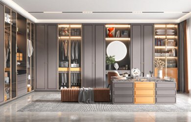 Grey Bifold Door Closet Matte Finish