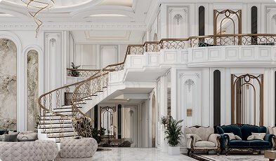 High End Villa Marble Spiral Staircase